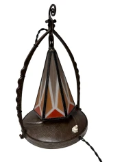 Art Deco Amsterdamse School Table Lamp by Amsterdamsche Kunstsmederij, 1920s